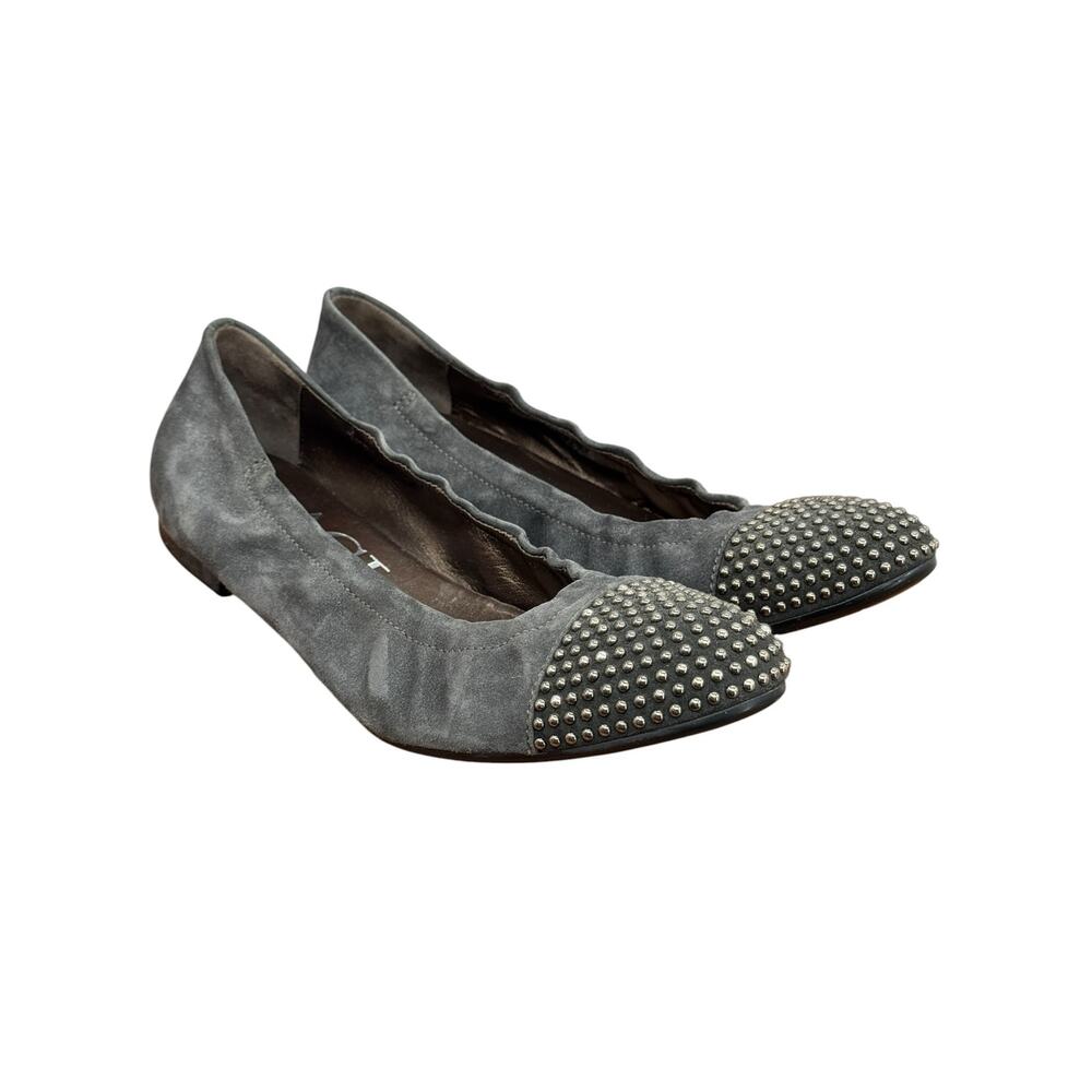AGL Blakely Studded Ballerina Flat Women's 10 40 Grey Italy Slip On Cap Toe